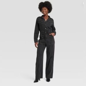 NWT Universal Threads Black Denim Jumpsuit Size 16